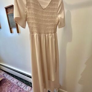 Chic Cream High Low Dress